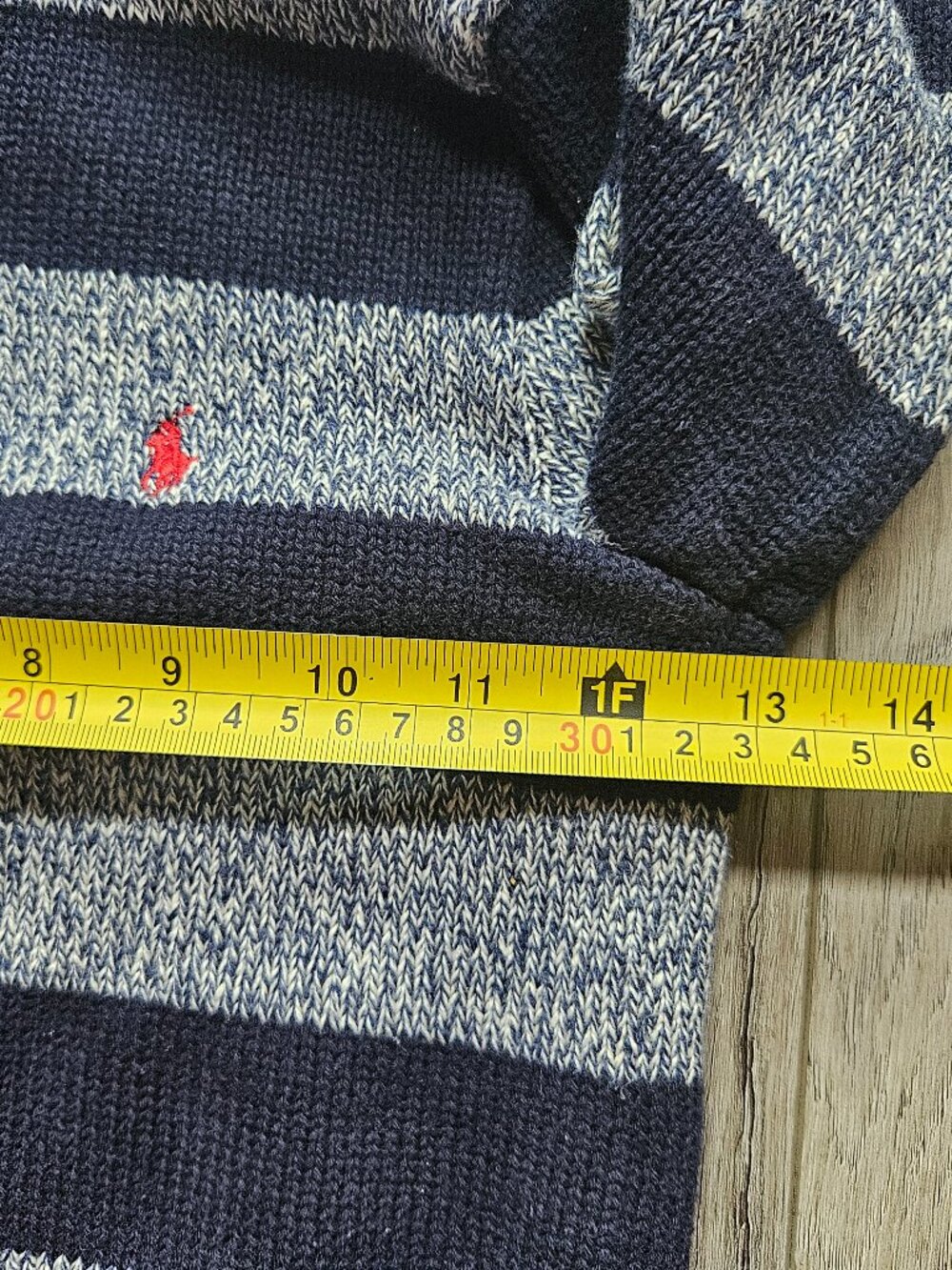Polo Ralph Lauren Boys Size 7 Button Collar Sweater Navy Blue Striped Knit 7 - Picture 5 of 7